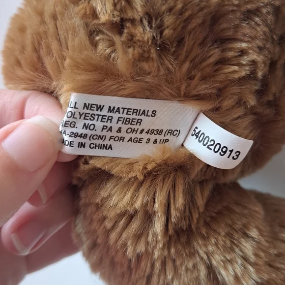 Napco Vintage Cozy Brown Stuffed Bear with Burgundy Ribbon - Picture 7 of 8